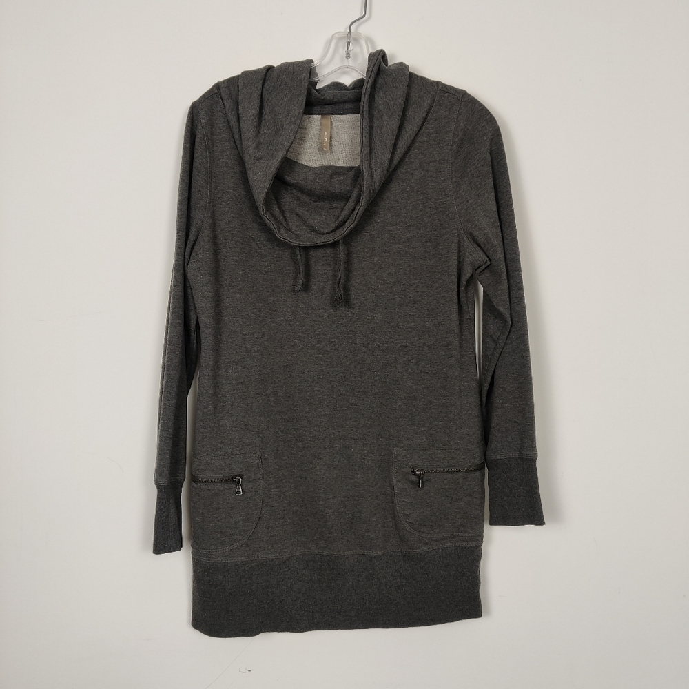 Thyme Maternity Women's Sweatshirt Tunic Mini Dress in Gray Size Large Gorpcore